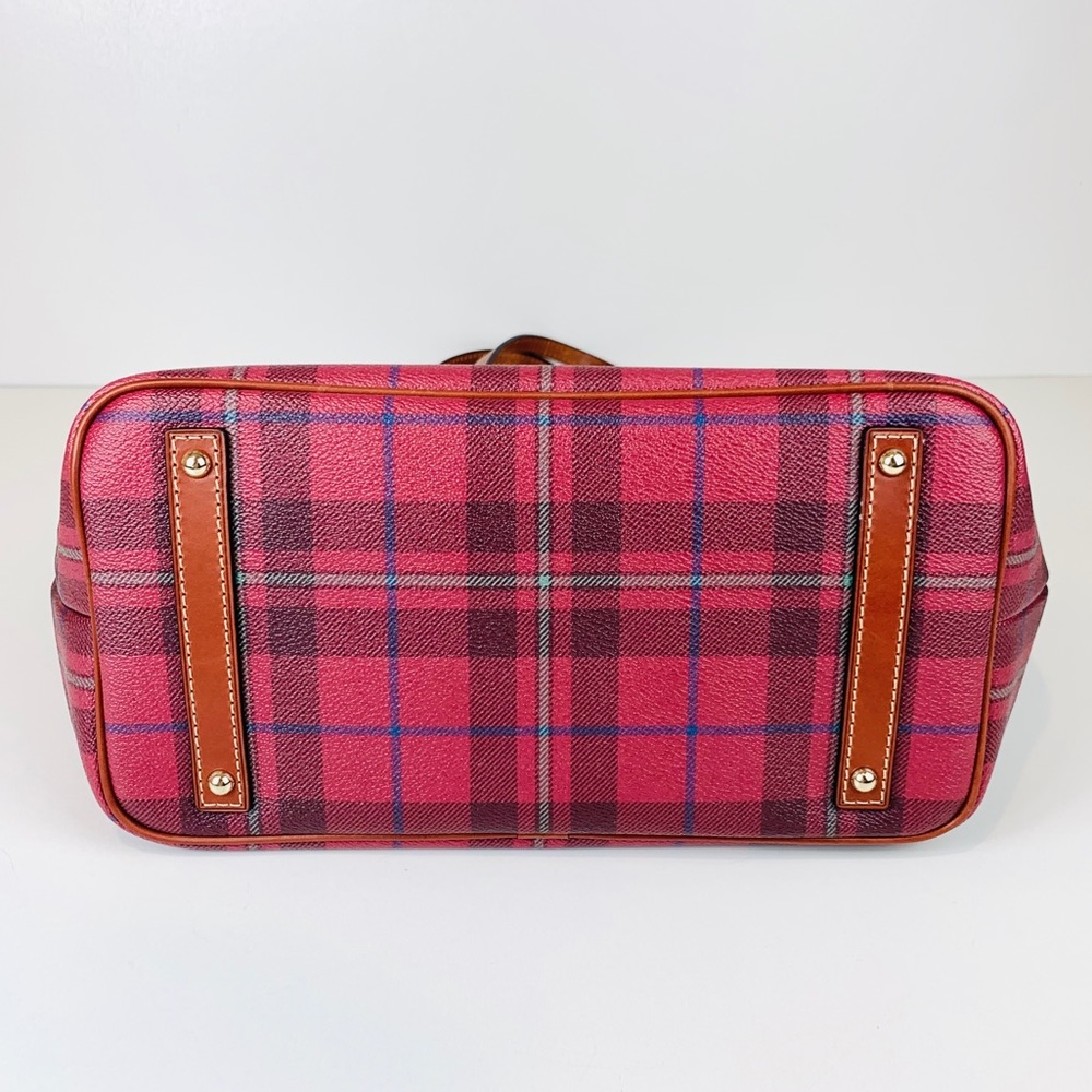 NWT DOONEY & BOURKE TOTE Cranberry Tiverton Plaid - Picture 10 of 12